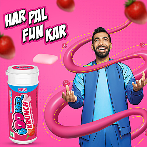 Boomer Krunch Strawberry Flavour Bubble Gum, 28.8 g  