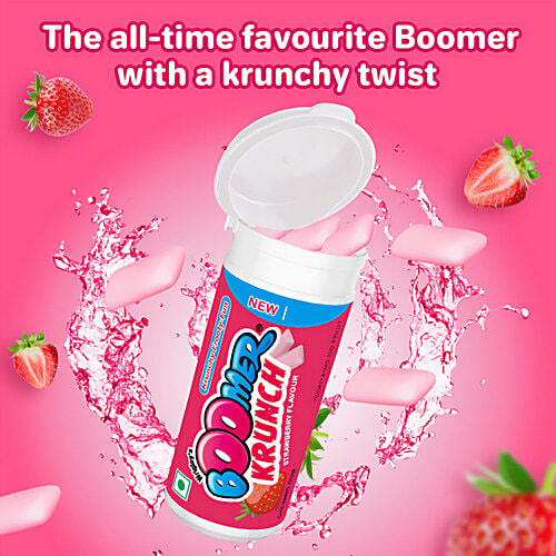 Boomer Krunch Strawberry Flavour Bubble Gum, 28.8 g  