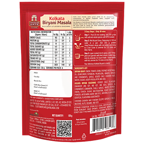 India Gate Classic Kolkata Biryani Masala, 120 g
