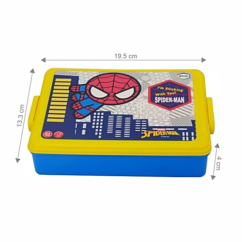 Gluman Disney Spiderman Clip Lunch Box Plastic, 600 ml  
