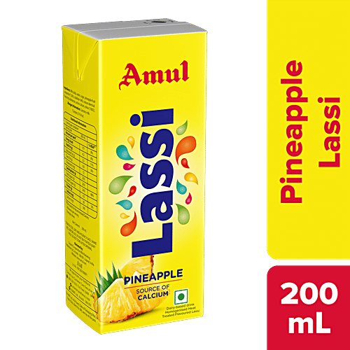 Amul Pineapple Lassi, 200 ml Tetra Pak 
