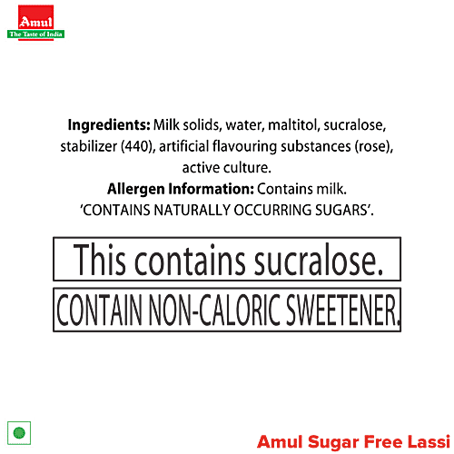 Amul Sugar Free Lassi, 180 ml Tetra Pak