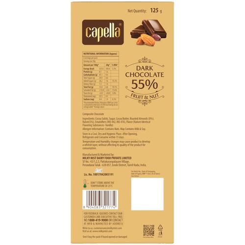 Milky Mist Capella 55% Dark Chocolate - Fruit & Nut, 125 g  