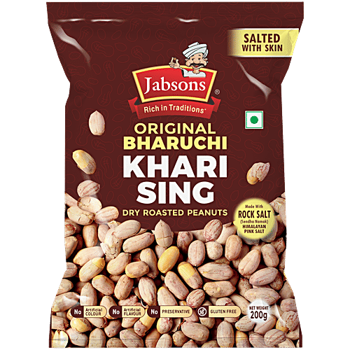 JABSONS Original Bharuchi Khari Sing/Dry Roasted Peanut With Skin, 200 g