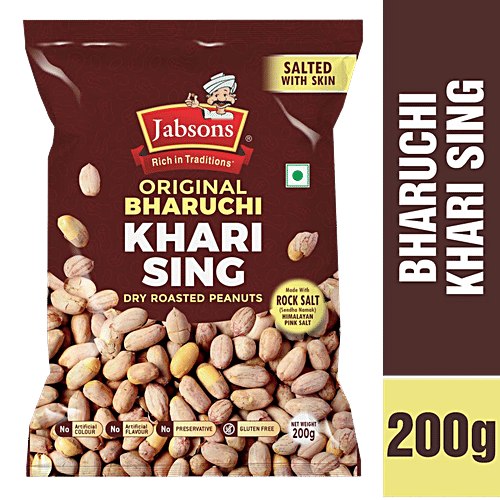 JABSONS Original Bharuchi Khari Sing/Dry Roasted Peanut With Skin, 200 g