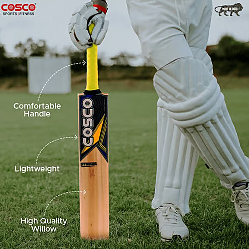 Cosco Cricket Bat Striker - For Tennis Ball, Full Size 85 cm, 1 pc  High-Quality Willow
 Suitable for beginners
 Lightweight