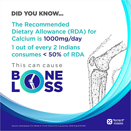 Shelcal 500 Tablets Calcium + Vitamin D3 For Bone & Muscle Health, 40 pcs Bottle 