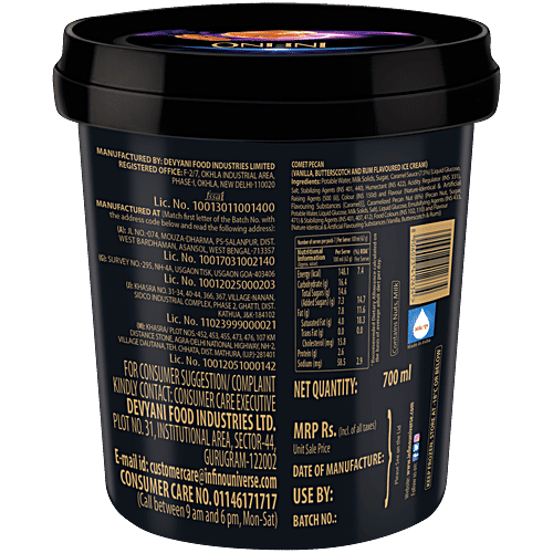 Infino Comet Pecan Ice Cream, 700 ml  