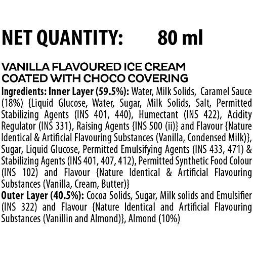 Infino Vanilla Almond Caramel Premium Ice Cream, 80 ml  
