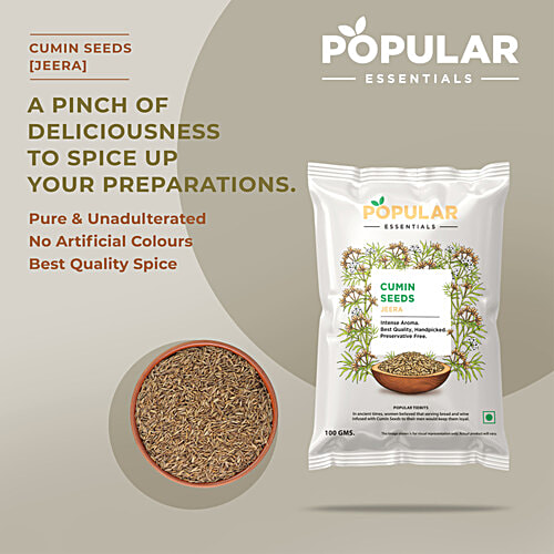 Popular Essentials Cumin Seeds/Jeera, 100 g  