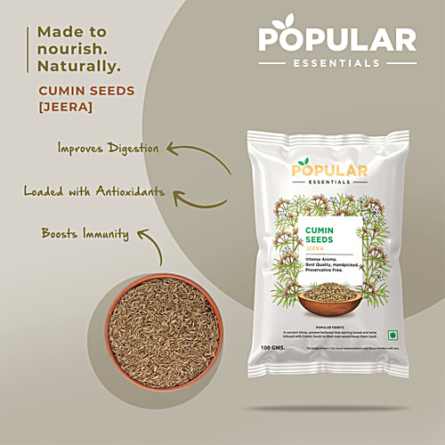 Popular Essentials Cumin Seeds/Jeera, 100 g  