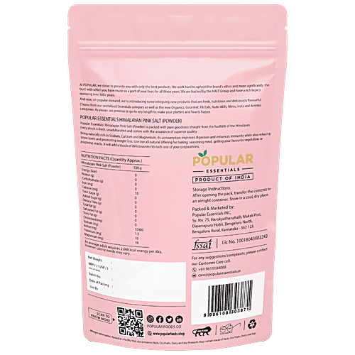 Popular Essentials Himalayan Pink Salt/Sendha Namak, 500 g