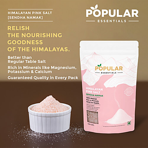 Popular Essentials Himalayan Pink Salt/Sendha Namak, 500 g