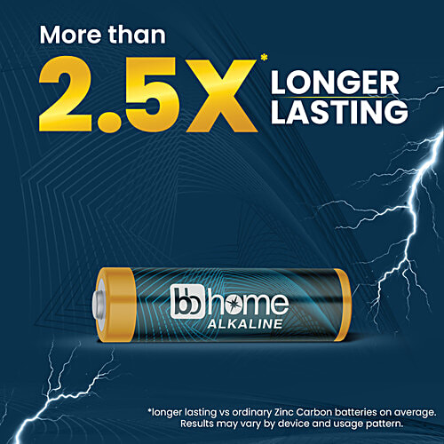bb home AA Alkaline High-Performance Batteries, 8 pcs Blister Zero Mercury & Cadmium