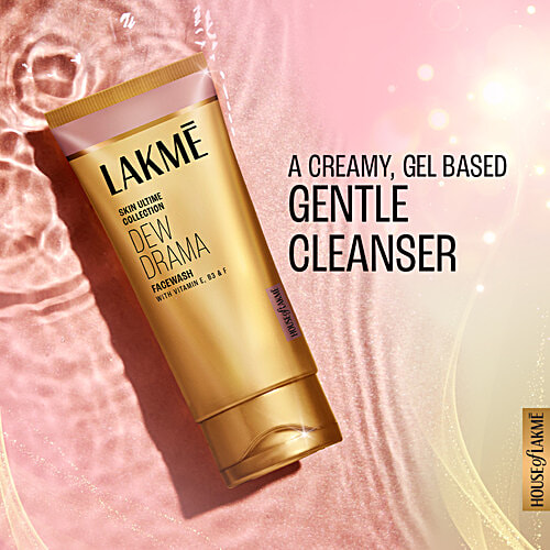 Lakme Dew Drama Facewash With Pro-Ceramides & 6% Vitamin E + B3 + F Complex For Glowing Skin, 100 g