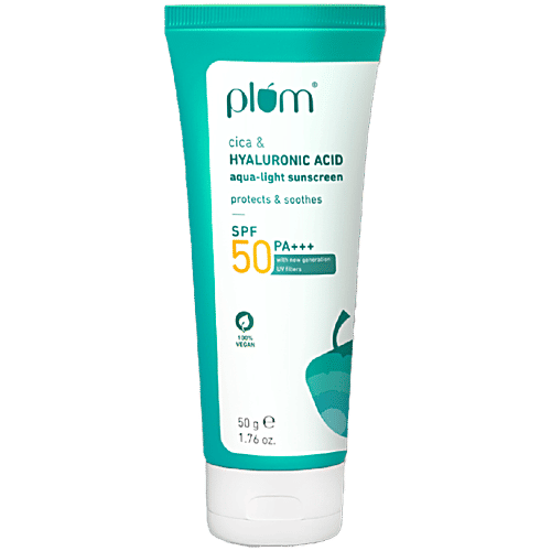 Plum Cica & Hyaluronic Acid Aqua-Light Sunscreen - SPF 50 PA+++, 50 g  
