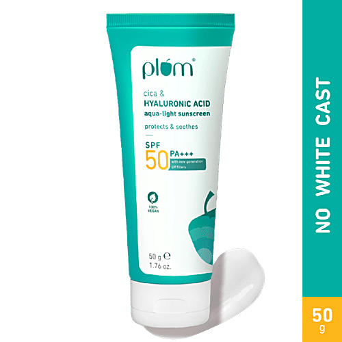 Plum Cica & Hyaluronic Acid Aqua-Light Sunscreen - SPF 50 PA+++, 50 g  