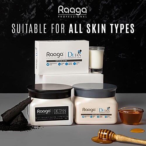 Raaga Professional Professional De-Tan Tan Removal Cream Kojic & Milk, 72 g (6 Sachet x 12 g each)