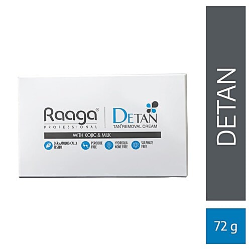 Raaga Professional Professional De-Tan Tan Removal Cream Kojic & Milk, 72 g (6 Sachet x 12 g each)