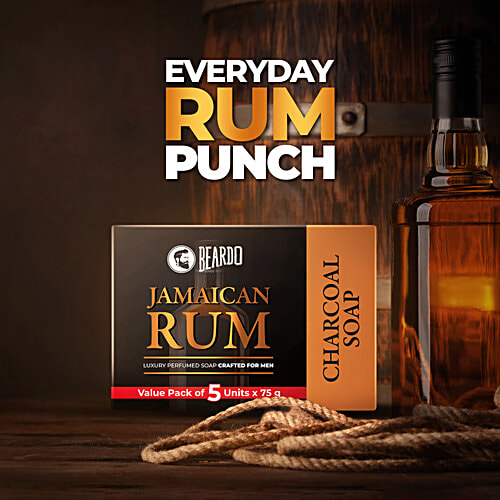 Beardo Jamaican Rum Soap, 75 g (Pack of 5) 