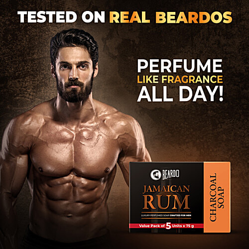 Beardo Jamaican Rum Soap, 75 g (Pack of 5) 