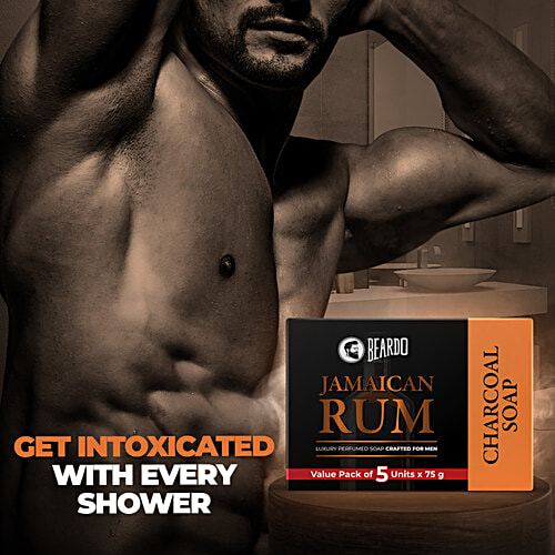 Beardo Jamaican Rum Soap, 75 g (Pack of 5) 