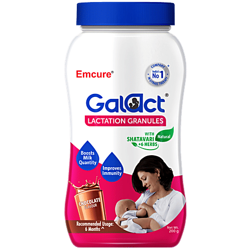 Galact Lactation Granules - With Shatavari, Chocolate Flavour, 200 g Lactation Supplement with Shatavari to increase breast milk