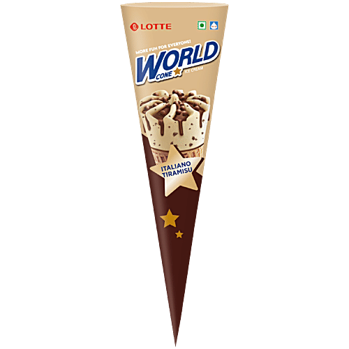 Lotte Ice Cream Italian Tiramisu Cone Ice Cream, 150 ml  