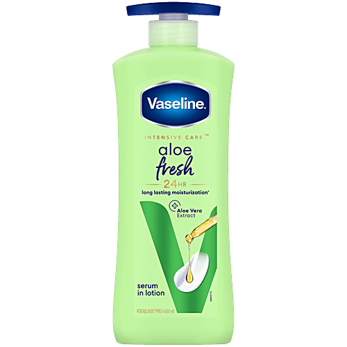 Vaseline Intensive Care Aloe Fresh Serum In Lotion - 24 Hour Long Lasting Moisturisation, 600 ml  