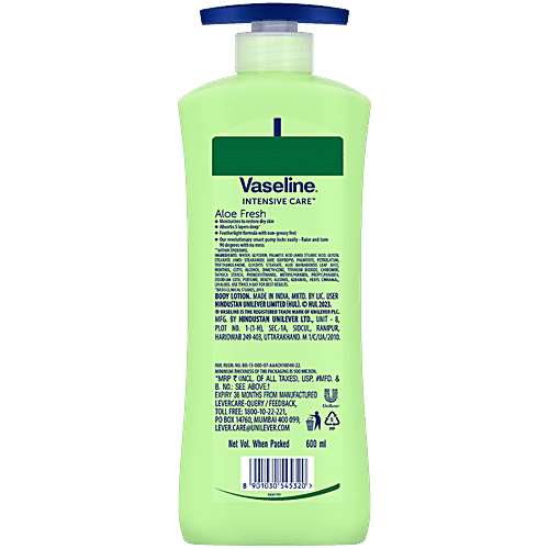 Vaseline Intensive Care Aloe Fresh Serum In Lotion - 24 Hour Long Lasting Moisturisation, 600 ml  