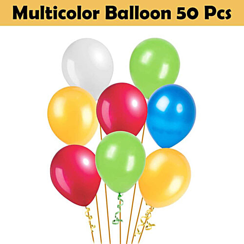 Creative Space Multicolour Balloon, 50 pcs  Multicolour Balloons Air or Helium, For Birthday Party