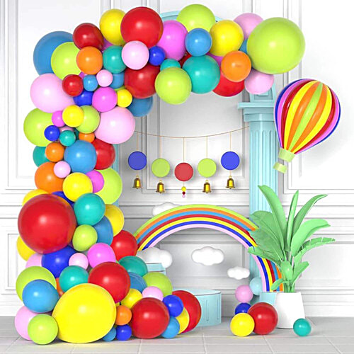 Creative Space Multicolour Balloon, 50 pcs  Multicolour Balloons Air or Helium, For Birthday Party
