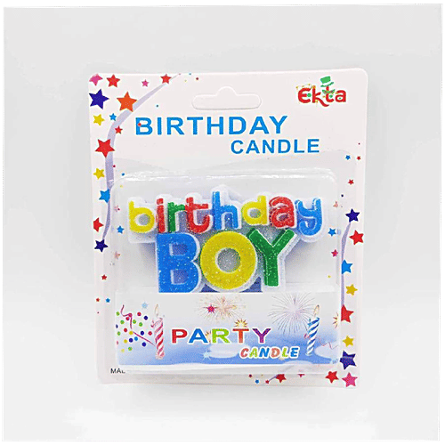 Creative Space Happy Birthday Boy Cake Candle For Party, 1 pc  Bittoo Celebrations, Happy Birthday Boy Cake Candle For Party