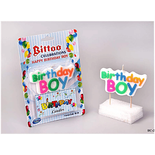 Creative Space Happy Birthday Boy Cake Candle For Party, 1 pc  Bittoo Celebrations, Happy Birthday Boy Cake Candle For Party