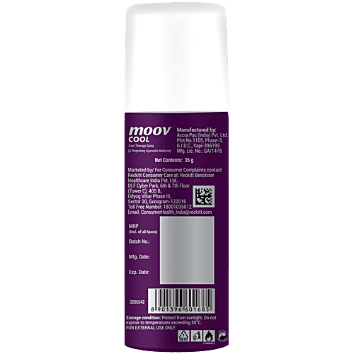 Moov Cool Spray, 35 g  Cool therapy Spray, Sports Injuries, Sprains, Strains