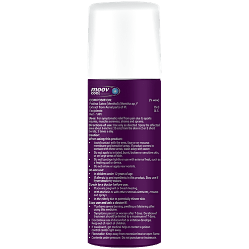 Moov Cool Spray, 35 g  Cool therapy Spray, Sports Injuries, Sprains, Strains