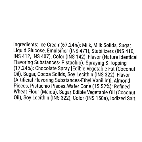 Milky Mist Pista Badam Ice Cream Cone, 90 ml