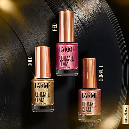 Lakme Ultimate Glam Chrome Nail Colour, 6 ml Copper