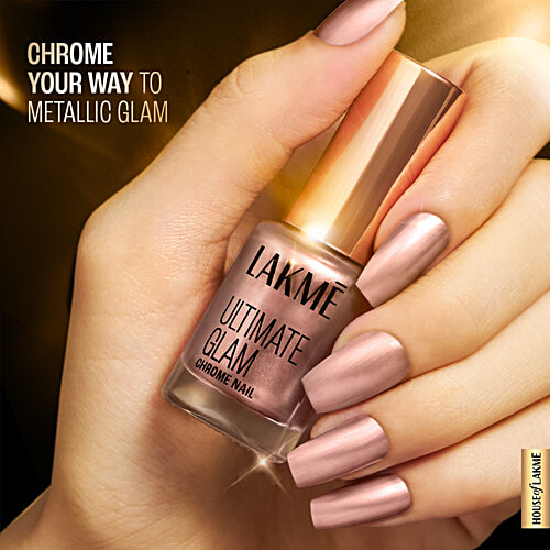 Lakme Ultimate Glam Chrome Nail Colour, 6 ml Copper