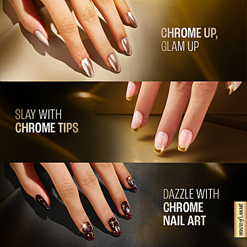 Lakme Ultimate Glam Chrome Nail Colour, 6 ml Magenta 