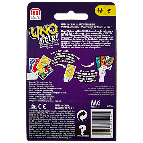 Mattel Games Uno Flip Side Card Game, 1 pc  Exciting New Twists
 Double-Sided Deck
 Special FLIP Card
