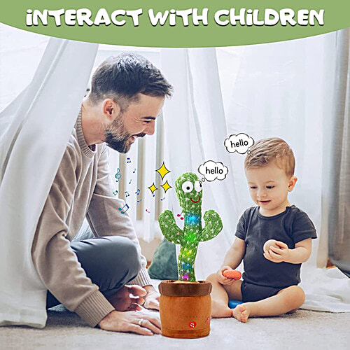Wembley Dancing/Talking Cactus - For Kids, Wriggle & Singing, Recording Repeat Words,Green, 1 pc  Wriggle & Singing
 Recording Repeat Words
 Glowing
