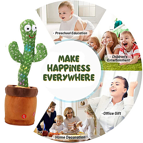 Wembley Dancing/Talking Cactus - For Kids, Wriggle & Singing, Recording Repeat Words,Green, 1 pc  Wriggle & Singing
 Recording Repeat Words
 Glowing