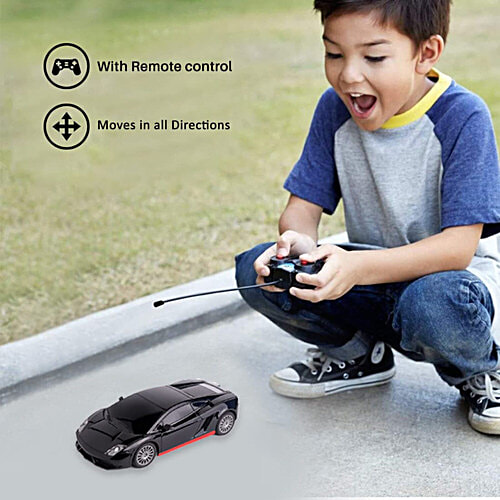 Wembley Remote Control Car - High-Speed Mini 1:24 Scale, USB Rechargeable, For Kids, Black & Red, 1 pc  Racing Car