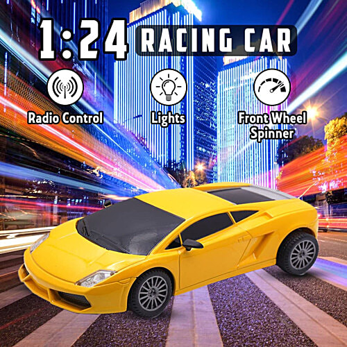 Wembley Remote Control Car - High-Speed Mini 1:24 Scale, USB Rechargeable, For Kids, Yellow, 1 pc  High-Speed
 Mini 1:24 Scale
 USB Rechargeable
