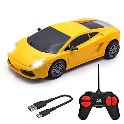 Wembley Remote Control Car - High-Speed Mini 1:24 Scale, USB Rechargeable, For Kids, Yellow, 1 pc  High-Speed
 Mini 1:24 Scale
 USB Rechargeable