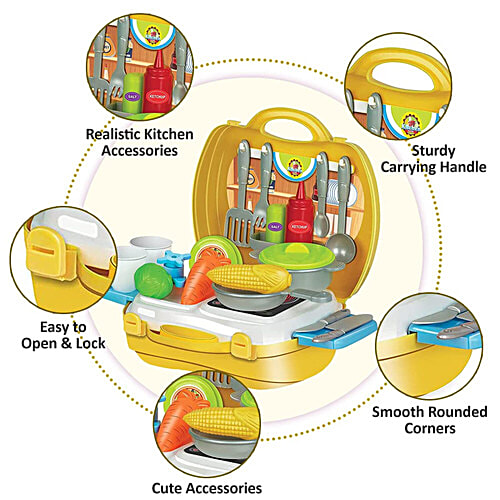Wembley Household Kitchen Set - For Kids, Role Play Toys, 1 pc (27 pcs) Portable Storage Box
 Mini Kitchen Playset