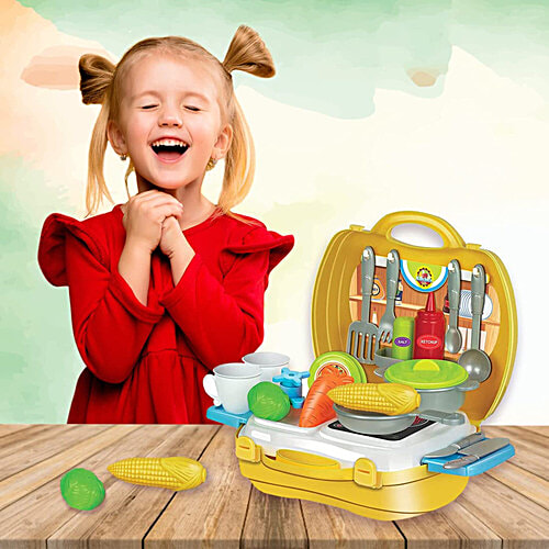 Wembley Household Kitchen Set - For Kids, Role Play Toys, 1 pc (27 pcs) Portable Storage Box
 Mini Kitchen Playset