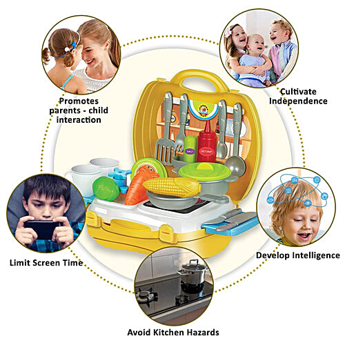 Wembley Household Kitchen Set - For Kids, Role Play Toys, 1 pc (27 pcs) Portable Storage Box
 Mini Kitchen Playset