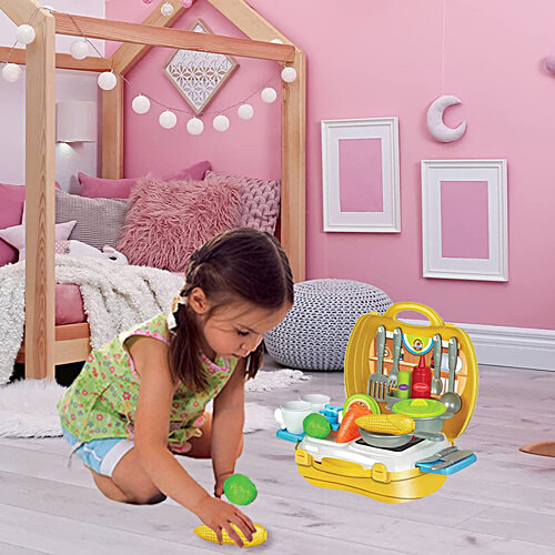 Wembley Household Kitchen Set - For Kids, Role Play Toys, 1 pc (27 pcs) Portable Storage Box
 Mini Kitchen Playset